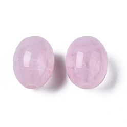 Pink Acrylic Beads, Imitation Gemstone Style, Barrel, Pink, 13x10mm, Hole: 2mm, about 550pcs/500g