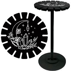 Луна Деревянный руль, деревянная витрина, черный держатель подставка, стеллаж для хранения маятников в деревенском стиле, ведьма, луна, 120x10 мм, отверстие : 20 мм