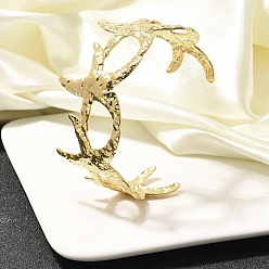 Золотой 304 манжеты из нержавеющей стали текстурированные, широкие браслеты для женщин, морская звезда, золотые, 1-3/8 дюйм (3.4 см), внутренний диаметр: 2-1/2 дюйм (6.5 см)