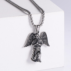 Нержавеющая Сталь Цвет 304 Мужские подвески-ангелы из нержавеющей стали, цвет нержавеющей стали