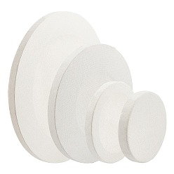 White Blank Canvas, Linen Covered Wood Primed Framed, for Painting Drawing, Flat Round, White, 10~30.1x1.65~1.7cm, 4pcs