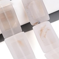 Натуральный Агат Нити бусин из натурального окрашенного белого агата, прямоугольные, матовые, 30~37x20~26x4~9 мм, отверстие : 1~1.6 мм, около 11 шт / нитка, 13.39~15.51'' (34~39.4 см)