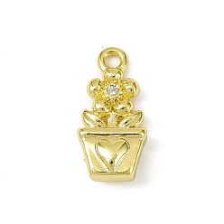 Золотой Подвески из латуни с прозрачным фианитом, без кадмия, без никеля и без свинца, , золотые, 15.5x8x5 мм, отверстие : 1.5 мм