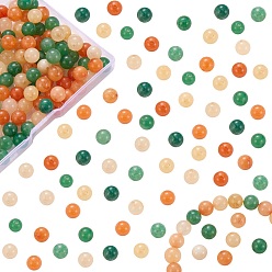 Разноцветный Наборы для изготовления браслетов своими руками, 3 пряди 8 окрашенные круглые бусины из натурального белого нефрита в мм и плоские эластичные нити, красочный, 8 мм, отверстие : 1 мм, около 49 шт / нитка, 15.16'' (38.5 см), 3strands / комплект