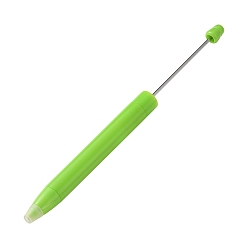 Lawn Green Plastic Beadable Pens, Press Ball Point Pens, for DIY Pen Decoration, with Iron Rod, Lawn Green, 167x11.5mm