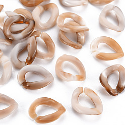 Перу Акриловые связей кольца, разъемы для быстрой связи, для изготовления ювелирных цепочек, Стиль имитация драгоценных камней, твист, Перу, 13x10x3 мм, внутренний диаметр: 4x7.5 мм