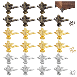 (52) Непрозрачная лаванда 24 шт. 3 цветные литые защитные уголки, с железными винтами, для мебели украшения шкатулки, разноцветные, 28x39.5x22 мм, 8 шт / цвет