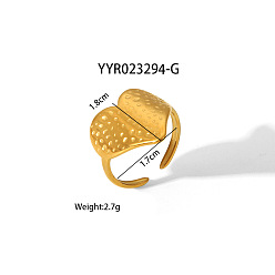 Настоящее золото 18K Геометрические 304 открытые манжетные кольца из нержавеющей стали с неровной формой, высококачественные, реальный 18 k позолоченный