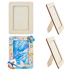Blanched Almond Wood Photo Frame Stands, Rectangle, Antique White, 190x140x8mm