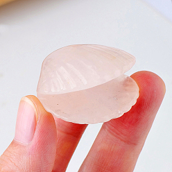 Розовый Кварц Натуральный розы украшения кварц дисплей, для домашнего офисного стола, формы раковины, 30~35 мм