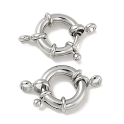 Platinum Brass Spring Ring Clasps, Platinum, 17x5mm, Hole: 3mm