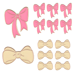 (52) Непрозрачная лаванда 16 шт. 2 стили бантики эмалевые булавки, Броши из цинкового сплава для рюкзака, разноцветные, 16~22x26.5~27.5 мм, 8 шт / стиль