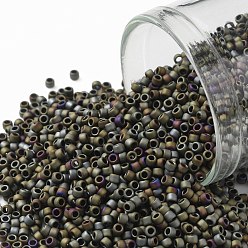 (614) Matte Color Iris Brown TOHO Round Seed Beads, Japanese Seed Beads, (614) Matte Color Iris Brown, 15/0, 1.5mm, Hole: 0.7mm, about 3000pcs/bottle, 10g/bottle