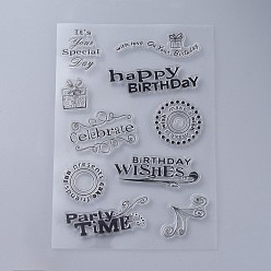 Others Silicone Stamps, for DIY Scrapbooking, Photo Album Decorative, Cards Making, Stamp Sheets, Birthday Themed Pattern, 160x110x3mm