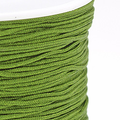 Olive Drab Nylon Thread, Chinese Knotting Cord, Olive Drab, 0.4mm, about 174.98 Yards(160m)/Roll