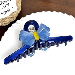 Синий Заколки-клочья из ацетата целлюлозы с бантом, аксессуары для волос для женщин и девочек, синие, 128 мм