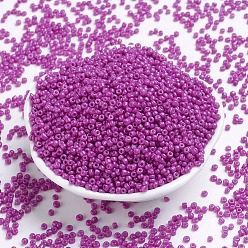 Magenta (servicio de reembalaje disponible) pintura para hornear perlas de vidrio, magenta, 8/0, 3 mm, agujero: 1 mm, 12 g / bolsa