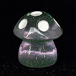 Средний Фиолетовый Украшения из светящейся смолы в виде грибов, светится в темноте, украшения для рабочего стола в автомобиле или домашнем офисе, средне фиолетовый, 12.5x11.5 мм