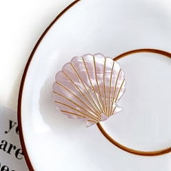 Розово-Коричневый Заколки для волос с когтями из ацетата целлюлозы (смола), аксессуары для волос для девочек женщин, формы раковины, розово-коричневый, 41x34 мм