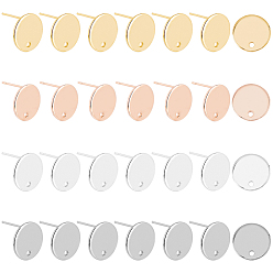 (52) Непрозрачная лаванда 24 шт. 4 цвета 201 детали серьги-гвоздики из нержавеющей стали, с 316 штифтами из хирургической нержавеющей стали и отверстием, плоско-круглые, разноцветные, 12 мм, отверстие : 1.5 мм, штифты : 0.7 мм, 6 шт / цвет