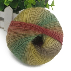 Разноцветный Шерстяная нить градиентного цвета, секционная окрашенная исландская шерстяная нить, мягкий и теплый, для шали-шарфа ручной вязки, красочный, 2 мм