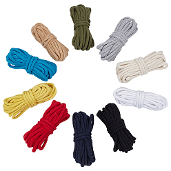 (52) Непрозрачная лаванда 50м 10 цвета круглые плетеные хлопковые шнуры, макраме-шнур для самостоятельного изготовления подвесных кашпо для растений, настенное украшение, разноцветные, 5 мм, 5 м / цвет