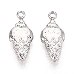 Нержавеющая Сталь Цвет 304 подвески из нержавеющей стали, анти-тускнение, очарование мороженого, цвет нержавеющей стали, 18x8x3 мм, отверстие : 1.8 мм