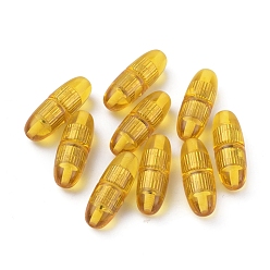 Желтый Застежками винт латунный, со смолой и янтарем (пресс-форма), полупрозрачный, овальные, золотые, желтые, 20x7 мм, отверстие : 1 мм