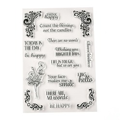 Лист Тпр слова прозрачный штамп, для diy scrapbooking, фотоальбом декоративный, изготовление карт, лист, 21x15x0.3 см, шаблон: 4~74x9~94 мм.
