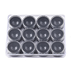 Черный Прямоугольные контейнеры для хранения пластиковых шариков из полистирола, с небольшими коробками для столбцов 12 шт., чёрные, контейнер: 16.5x12.5x2.5 см, колонка маленькая коробка: 4x2.2см, Внутренний размер: 3.4x3.4 см