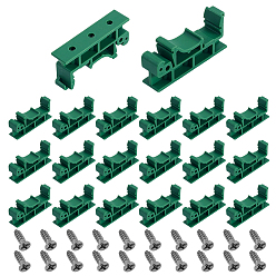 Зеленый 20 пары пластиковых кронштейнов для монтажа на DIN-рейку, универсальный зажим для крепления на DIN-рейку, с винтом, зелёные, 42.5x10x19 мм