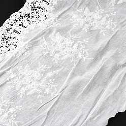 White Cotton Lace Trim Fabric, Tablecloth Skirt Bedding Curtain Accessories, White, 395x1.5mm