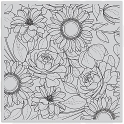 Flower Clear Silicone Stamps, for DIY Scrapbooking, Photo Album Decorative, Cards Making, Flower, 140x140mm