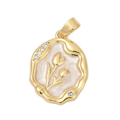 Льняное Полотно Латунные микро проложить кубического циркония подвески, с эмалью, , стойки покрытие, прочное покрытие, без кадмия и без свинца, белье, 19x13.5x2 мм, отверстие : 4x2.5 мм