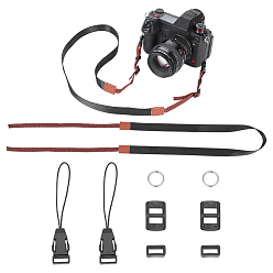 Black Polyester Camera Neck Straps, Camera Tether, with Plastic Finding, Black, 134.2x2x0.1cm
