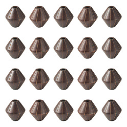 Bicone Bois perles européennes, Perles avec un grand trou   , teint, Toupie, 24.5x24.5mm, Trou: 5.5mm, 30 PCS.