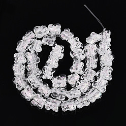 Прозрачный Бусы лэмпворк ручной работы, бабочка, с блеском порошок, прозрачные, 12~14x12.5~15.5x7~9 мм, отверстие : 1.4~1.5 мм, около 40 шт / нитка, 18.90 дюйм (48 см)