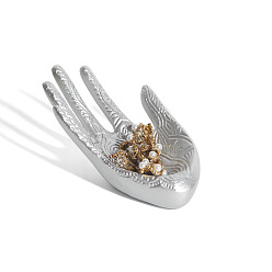 Серебро Ювелирная пластина из смолы с моделью ладони, лоток для хранения колец, , серьга, фотографические реквизиты, серебряные, 160x80 мм