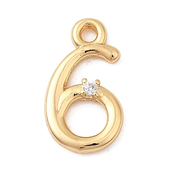Настоящее золото 18K Латунные микро проложить кубического циркония прелести, без никеля , число, реальный 18 k позолоченный, 14x7.5x2 мм, отверстие : 1.4 мм