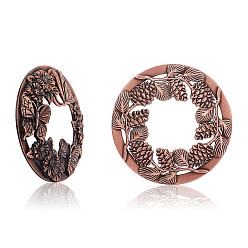 Red Copper Zinc Alloy Candle Lids, Candle Toppers, Jar Candle Accessories, with Butterfly Pattern, Flat Round, Nickel Free, Red Copper, 82x12mm, Inner Diameter: 68mm, 2pcs/set
