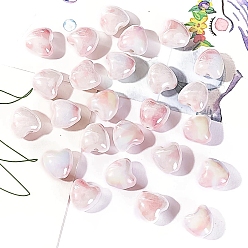 Сердце Фарфоровые бусины ручной работы, яркие глазурованные, сердце, 10x7 мм, отверстие : 2 мм
