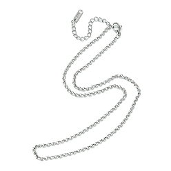 Couleur Acier Inoxydable 304 collier de chaîne rolo en acier inoxydable pour hommes femmes, couleur inox, 15.67 pouce (39.8 cm)