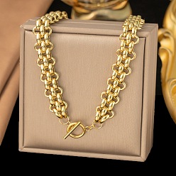 Золотой 13.5мм 304 цепочка пантера из нержавеющей стали для женщин, золотые, 16.54 дюйм (42 см)