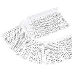 Weiß 2 Meter Samtquastenfransen, Kleidungsdekoration, Kostüm-Zubehör, mit Strass, weiß, 5-3/4 Zoll (145 mm)