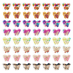 (52) Непрозрачная лаванда 80 шт. 8 нити синтетических бирюзовых бусин, окрашенных распылением, бабочка, разноцветные, 13x15x4 мм, отверстие : 0.9 мм, 10 шт / цвет