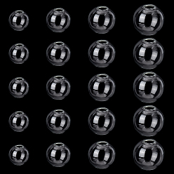 Прозрачный Круглые механизированные бутылки с выдувным стеклянным шаром, для серег или поделок, прозрачные, 11~12 мм, половину отверстия: 3~5 мм, Около 200 шт / коробка