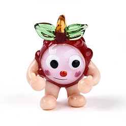 Сиена Подвески лэмпворк ручной работы, малиновые подвески, цвет охры, 26.5~28.5x22.5~23.5x17~21.5 мм, отверстие : 3~3.8x1.5~3 мм