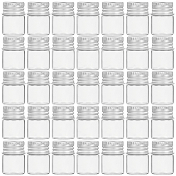 Прозрачный 100шт пустые пробирки для хранения стеклянных бусин, с алюминиевой крышкой с платиновым покрытием и силиконовой пробкой., колонка, прозрачные, 3x2.2 см, емкость: 5 мл (0.17 жидких унций)