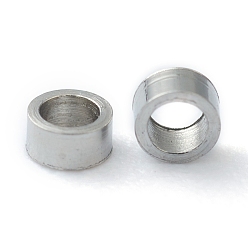 Нержавеющая Сталь Цвет Не тускнеет 201 разделительные бусины из нержавеющей стали, трубка, цвет нержавеющей стали, 2x1 мм, отверстие : 1 мм