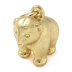 Настоящее золото 18K Стойки обшивки латунные подвески, долговечный, без свинца и без кадмия, нести прелести, с целью перехода в кольце, реальный 18 k позолоченный, 10.5x13x7 мм, отверстие : 3 мм